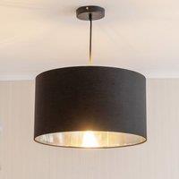 ValueLights Reni Black with Metallic Chrome Inner Easy Fit Ceiling Lamp Shade | Size: Large