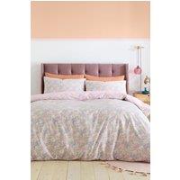 Catherine Lansfield 'Darcy Floral' Reversible Duvet Cover Set in Pink | Size: Super King