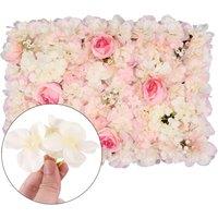 Neel Blue Artificial Flower Wall Panel Decorative Wedding Photography Backdrop in Ivory