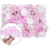 Neel Blue Artificial Flower Wall Panel Decorative Wedding Photography Backdrop in Pink