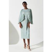 Coast Women's Pleated Sleeve Satin Gown in Sage | Size: 8