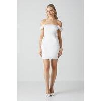 Coast Women's 3d Floral Bardot Bridal Mini Dress in Ivory | Size: 16