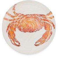 BlissHome Creatures Ceramic Round Platter with Orange Crab Design 37cm in White