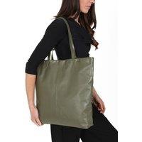 Hot Squash Women's Soft Leather Shopper in Khaki