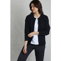 Weird Fish Women's Hayley Knitted Cardigan in Navy | Size: 8