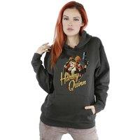 DC Bombshells Women's Harley Quinn Badge Hoodie in Charcoal | Size: XS