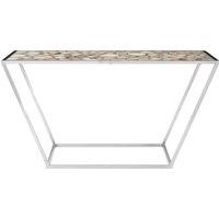 Orsina Luxe Design White Agate Console Table, Modern Console Table For Hallway, Distinctive Table For Livingroom in Silver