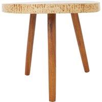 Orsina Rustic Side Table By Couch, Solid Sonokeling Wooden Bedside Table, Natural Textured Table, Sofa Side Table in Brown