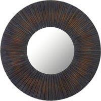Orsina Barn Antique Wood Wall Mirror in Black