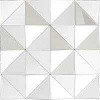 Orsina Lidia Geometric Square Shaped Wall Mirror in Silver