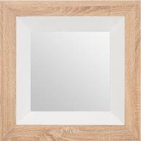 Orsina Roxy White Gloss Wood Wall Mirror in Natural