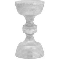 Orsina Luxe Design Large Aluminium Stool, Hourglass Shape Stool For Bedroom, Distinctive Luxury Stool For Kitchen in Silver