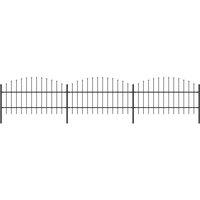 Berkfield Home Garden Fence with Spear Top Steel in Black