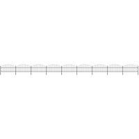 Garden Fence with Spear Top Steel (0.75-1)x15.3 m Black