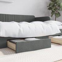 Berkfield Home Bed Storage Drawers 2 pcs Dark Grey Engineered Wood & Fabric