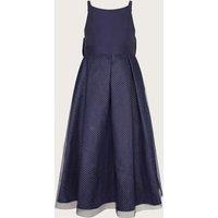 Monsoon Girl's Anastasia Sparkle Mesh Maxi Dress in Blue | Size: 3 Years