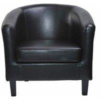 MCC Direct Tub Chair Faux Leather Arm Chair in Black