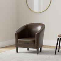 MCC Direct Tub Chair Faux Leather Arm Chair in Brown