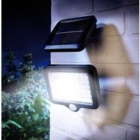 mysmartbuy 600 Lumen Motion Sensor Wall Security Light - Outdoor Solar Powered Light with 56 LEDs for Garage, Front Door, Yard, Wall, Garden in Black