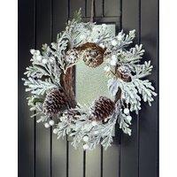 Dibor Giant Snowdrift Xmas Decor Wreath Front Door Christmas Wreath 50cm in White