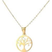 Jewelco London Women's 9ct Gold Trace Pendant Necklace 16 inch - HHHAXL531Y-16