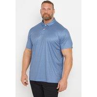 BadRhino Men's Geometric Print Polo Shirt in Blue | Size: XL