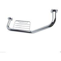 Nes Home Chrome 440mm Wall Mounted Bathroom Angled Grab Bar With Soap Dish in Silver