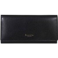 Assots London Women's 'CLAIRE' Real Polished VT Vintage Leather Flap Over Purse in Black