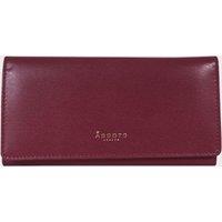 Assots London Women's 'CLAIRE' Real Polished VT Vintage Leather Flap Over Purse in Dark Red