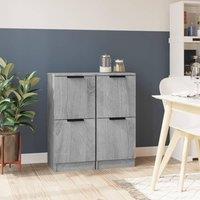 Berkfield Home Sideboards 2 pcs Grey Sonoma 30x30x70 cm Engineered Wood | Size: 30 x 30 x 70 cm