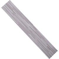 H&O Direct 36Pcs Grey Stagger Style Rustic Wood Grain Self-Adhesive PVC Flooring with 0.07mm Wear-Resistant Layer, 5m Pack