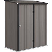 OUTSUNNY Outdoor Storage Shed w/ Lockable Door for Garden in Light Grey