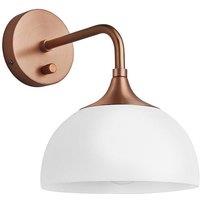 Chelsea Opal Glass Dome Wall Light, 8 Inch, White, Copper Holder