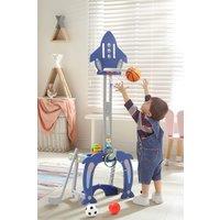 Living and Home Adjustable Basketball Golf Ring Toss Activity Centre for Toddlers in Blue