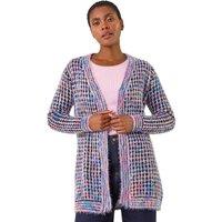 Roman Women's Spacedye Fluffy Cardigan in Lavender | Size: 16