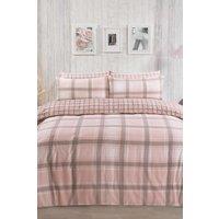 OHS Aspen 100% Brushed Cotton Duvet Cover with Pillowcase in Light Pink | Size: King