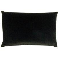 Furn Contra Soft Velvet Contrast Coloured Reverse Cushion in Black | Size: 40 cm x 60 cm