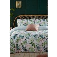 Furn Bali Palm Botanical Reversible Duvet Cover Set in Green | Size: Double