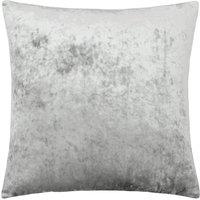 Paoletti Verona Crushed Velvet Sqaure Polyester Filled Cushion in Silver | Size: 55 cm x 55 cm