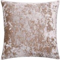 Paoletti Verona Crushed Velvet Sqaure Polyester Filled Cushion in Natural | Size: 55 cm x 55 cm