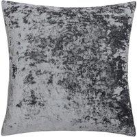 Paoletti Verona Crushed Velvet Sqaure Polyester Filled Cushion in Grey | Size: 55 cm x 55 cm