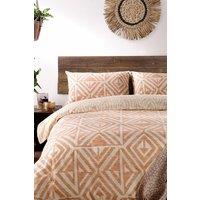 Furn Tanza Global Geometric Duvet Cover Set in Terracotta | Size: Single