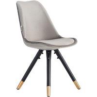 Life Interiors Single Sofia Ergonomic Modern Dining Chair Upholstered in Velvet, Metal Legs with Gold End Caps in Dark Grey