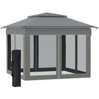 OUTSUNNY Garden Folding Tent Heavy Duty Pop Up Gazebo for Party in Dark Grey
