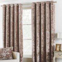 Paoletti Verona Crushed Velvet Eyelet Curtains in Off-White | Size: 168 cm width x 137 cm drop