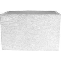 Happy Homewares Contemporary Designer Crushed Velvet Fabric Rectangular Lamp Shade in White | Size: 12 inches