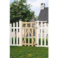 Living and Home 2.5x4ft Outdoor Wooden Garden Pale Pedestrian Gate Waterproof Treatment Fence Door in Natural
