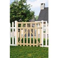 Living and Home 3.9x3.9 ft Outdoor Wooden Garden Pale Pedestrian Gate Waterproof Treatment Fence Door in Natural