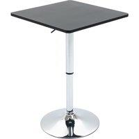 HOMCOM Adjustable Height Bar Table with Metal Frame & Square Tabletop in Black