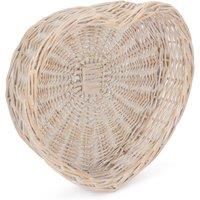 Red Hamper Wicker White Wash Heart Shaped Tray